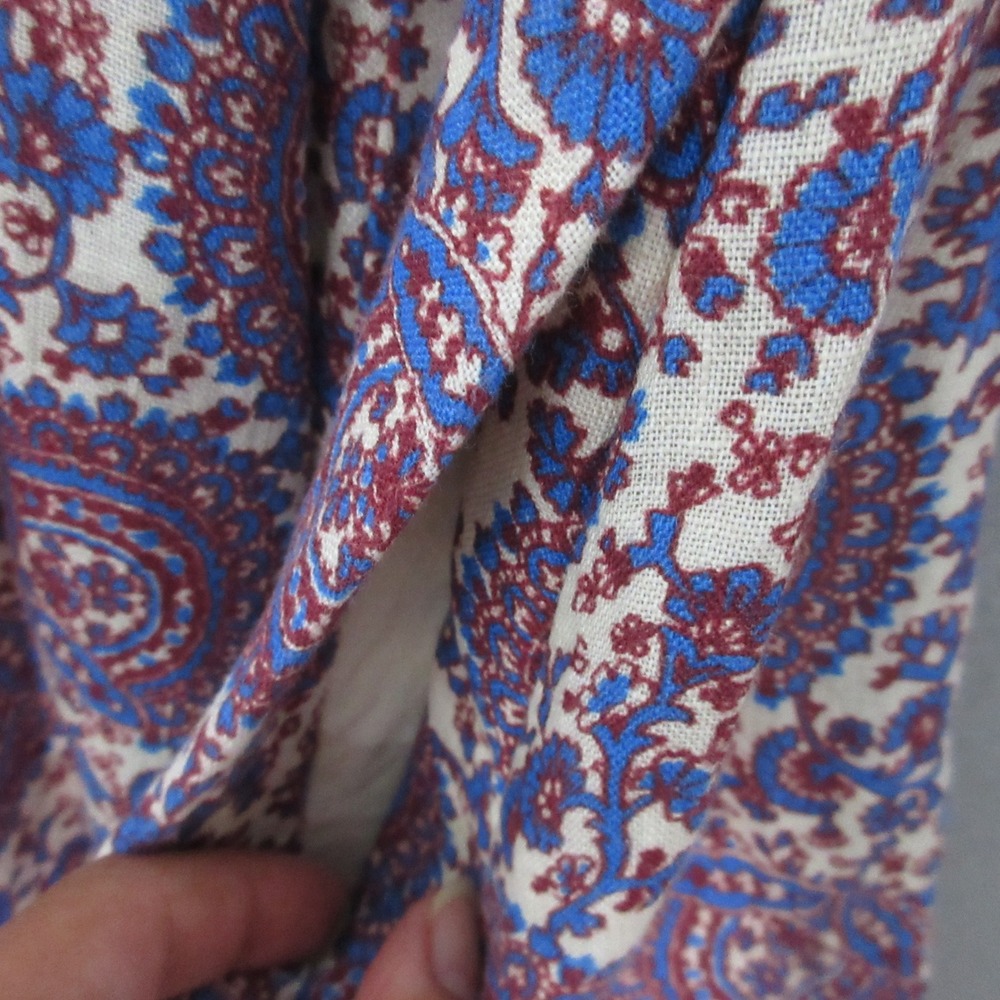 J Crew Dress MT Linen Palermo Smocked Waist Floral Bouquet Boho Cottage Core - Picture 4 of 11